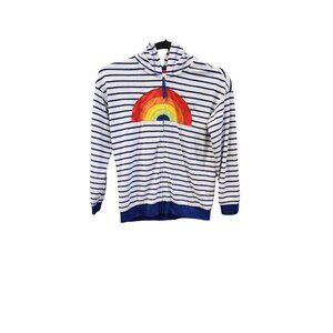 Hanna Anderson Girl 10 Rainbow Hooded Terry Cloth Full Zip Hoodie 2137